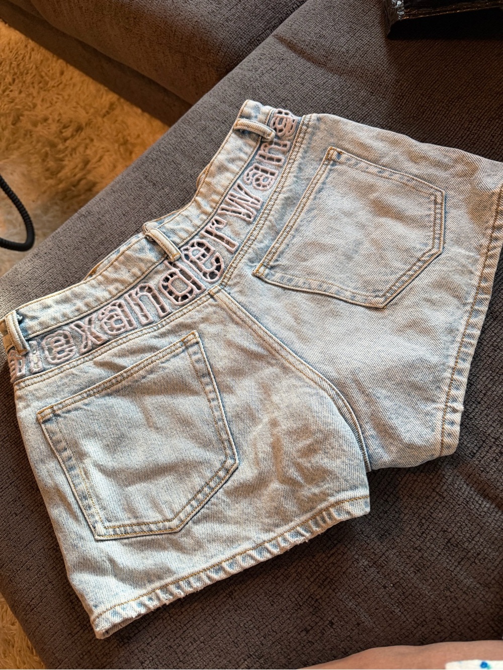 Alexander Wang Light Wash Denim High-Rise Women’s Shorts